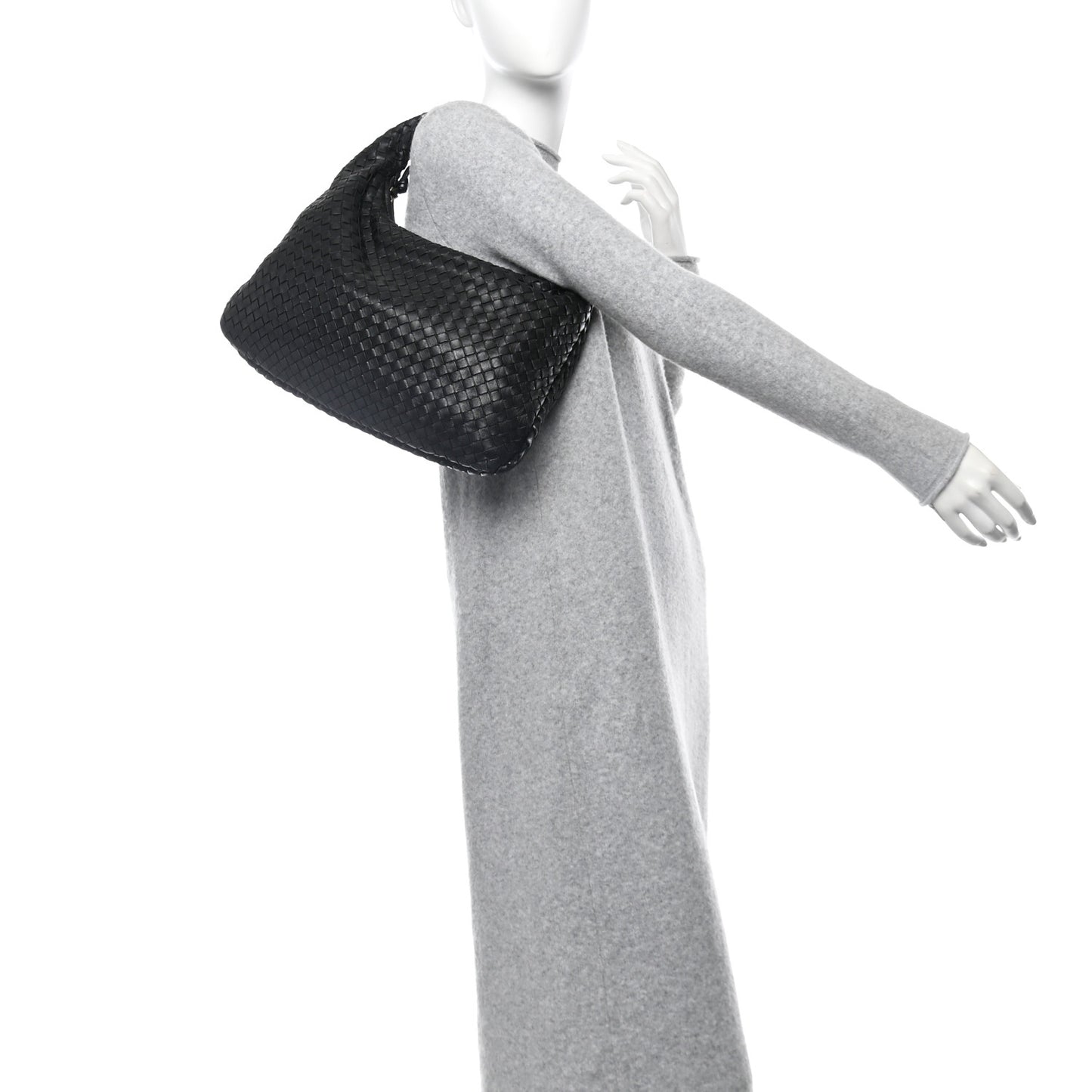 Nappa Intrecciato Medium Veneta Hobo Black