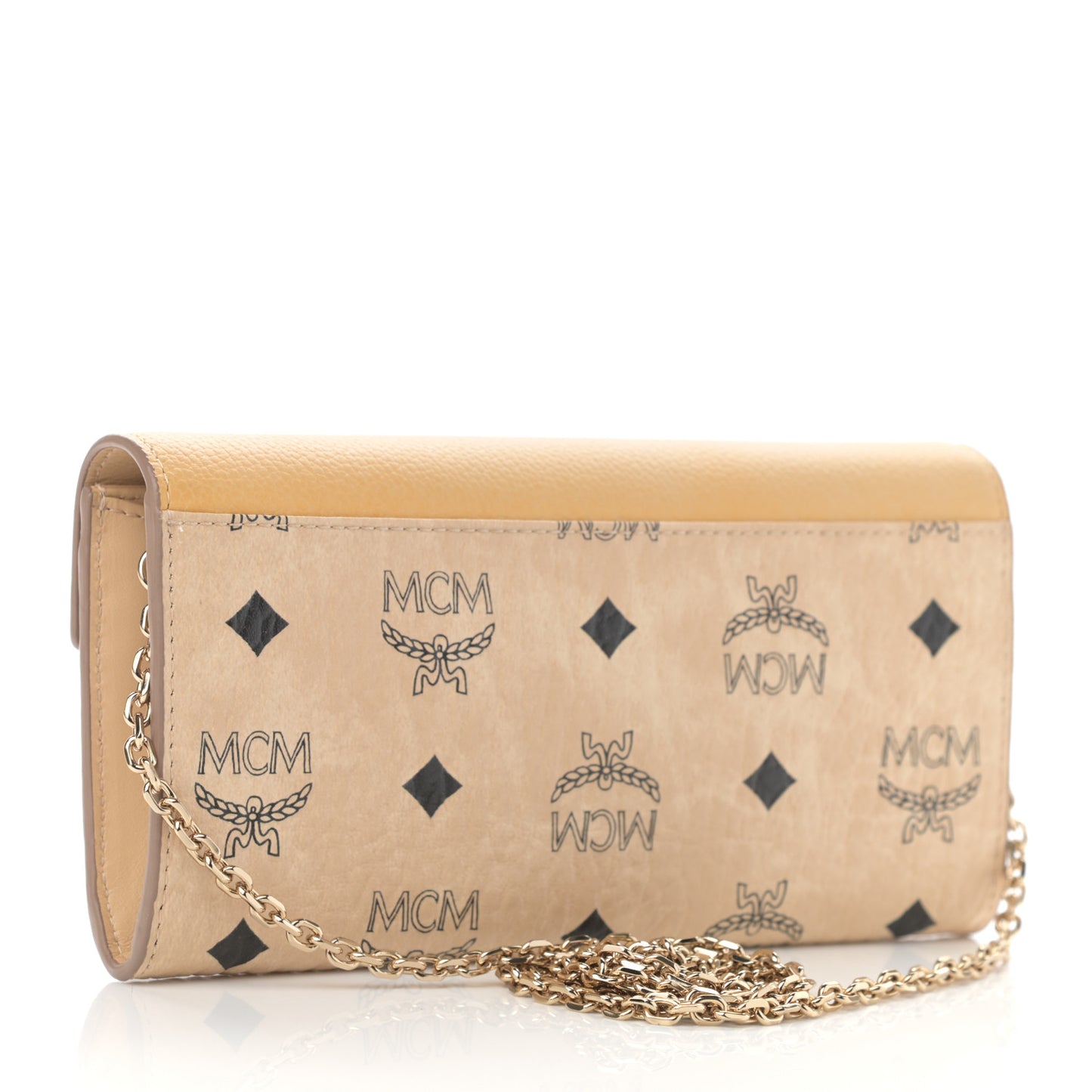 Visetos Calfskin Large Patricia Wallet On Chain Beige