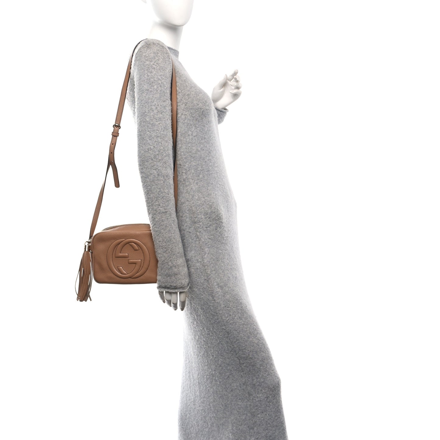 Pebbled Calfskin Small Soho Disco Bag Camelia