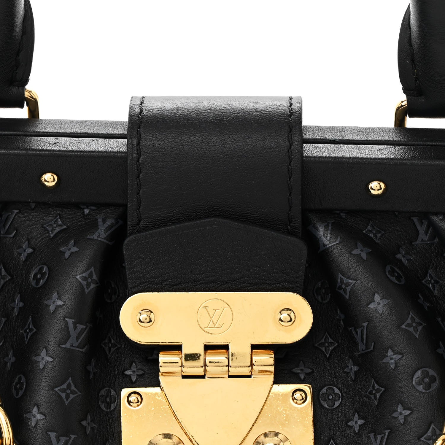 Louis Vuitton Calfskin Nanogram Embossed Clutch Black 7 of 11
