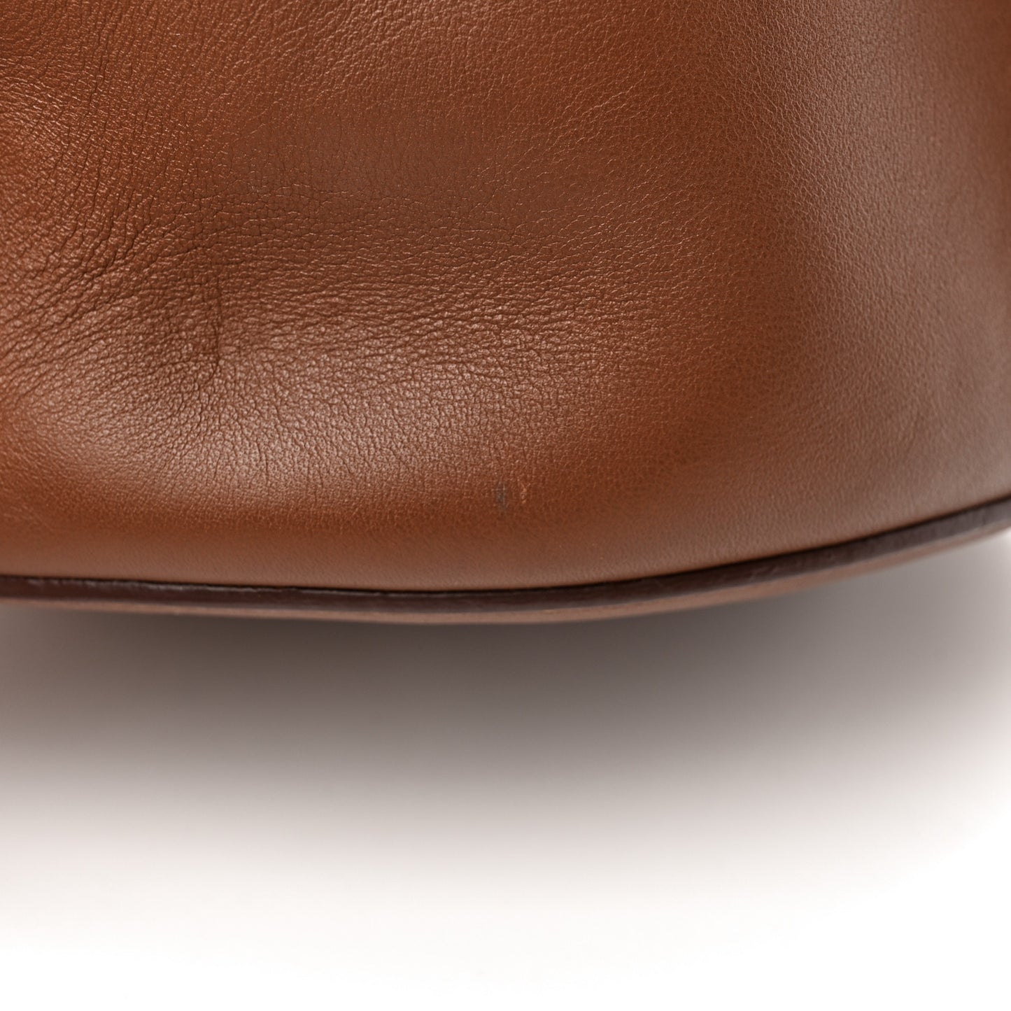 Smooth Calfskin Long Strap Big Bucket Bag Tan