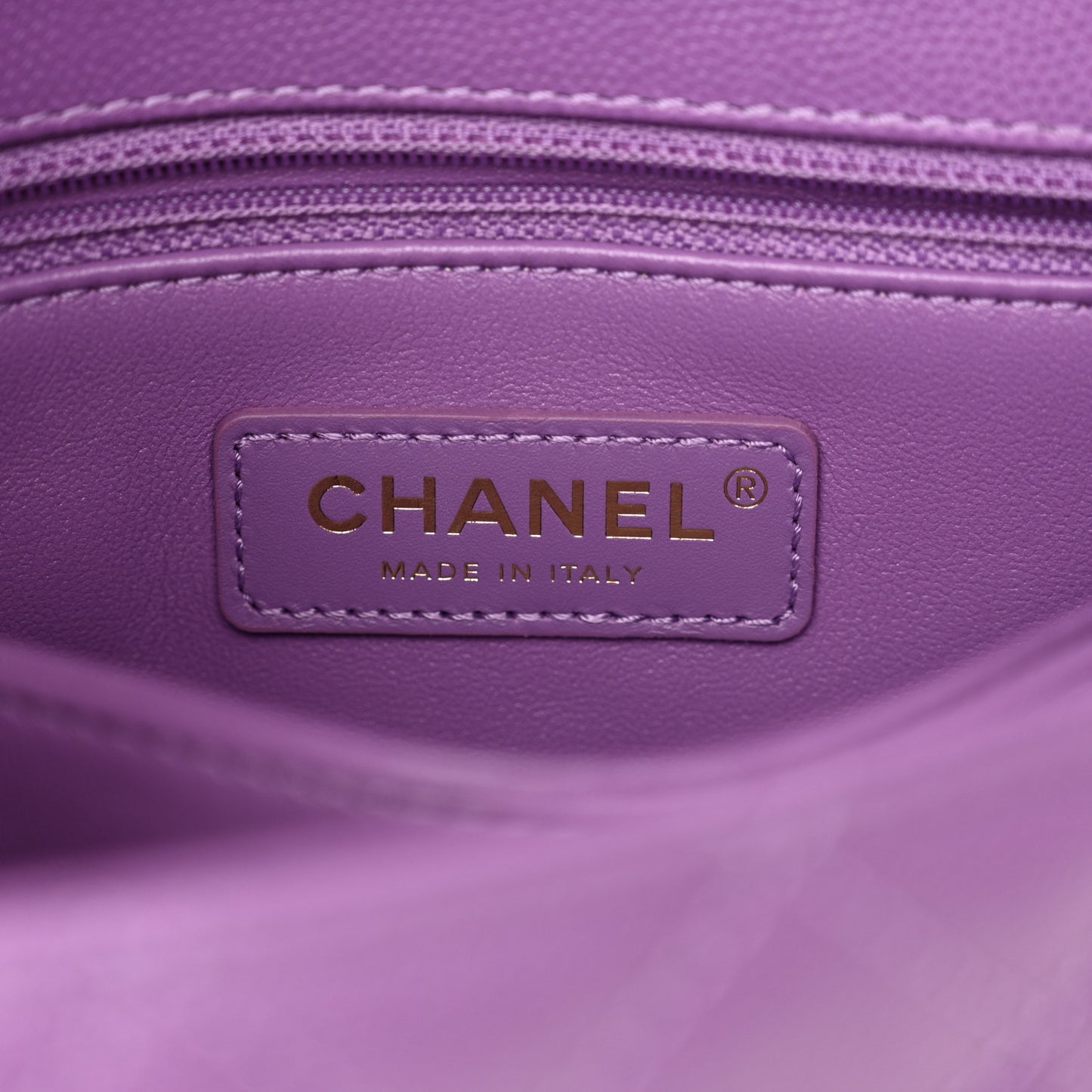 Caviar Quilted Mini Coco Handle Flap Purple