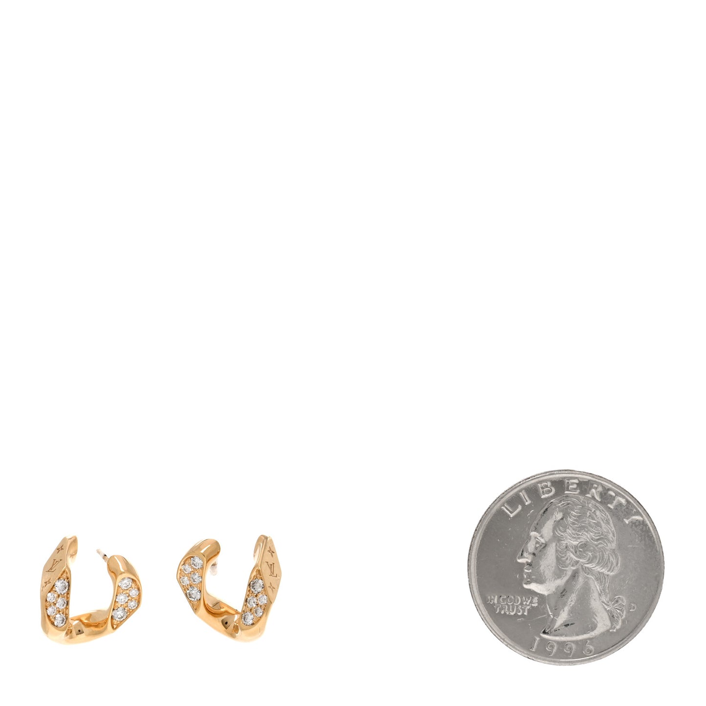 18K Yellow Gold Diamond Cuban Chain Earrings