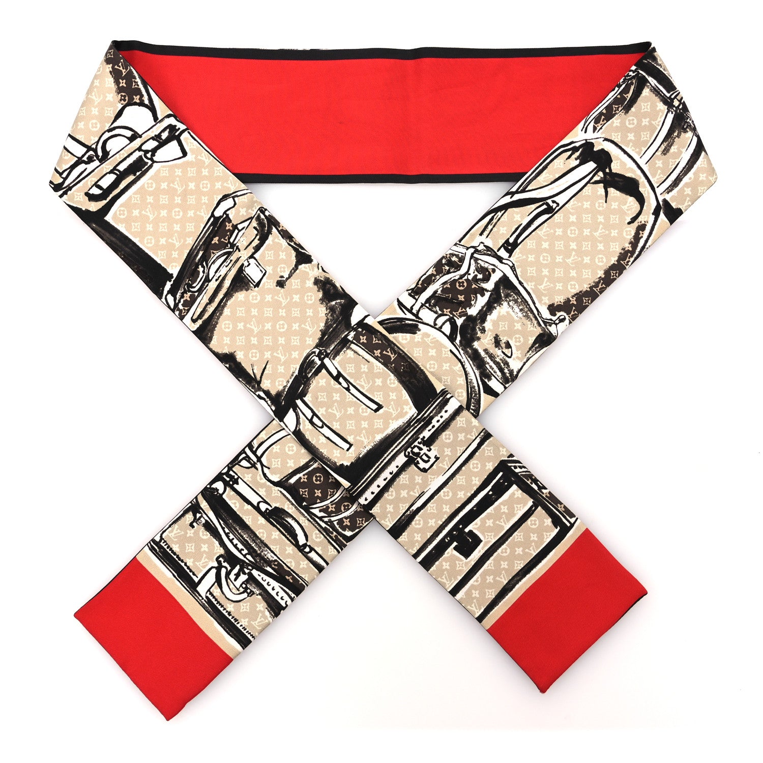 LOUIS VUITTON トリビュート・トゥ・マロン スカーフ Louis Vuitton Silk Monogram Trunks Bandeau Brown 1873538
