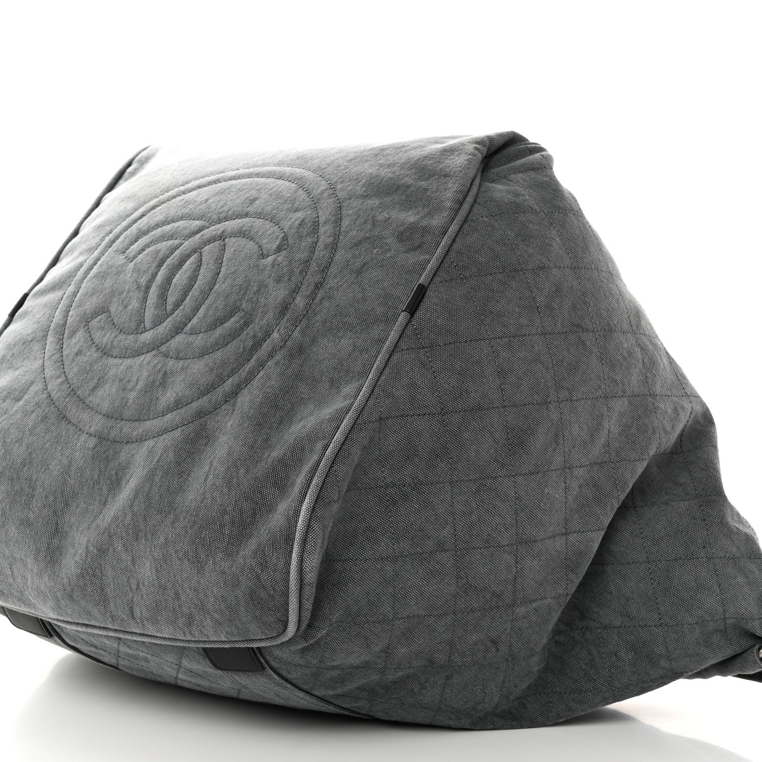 Chanel Canvas CC Cocoon Travel Tote Grey Black 9 of 11