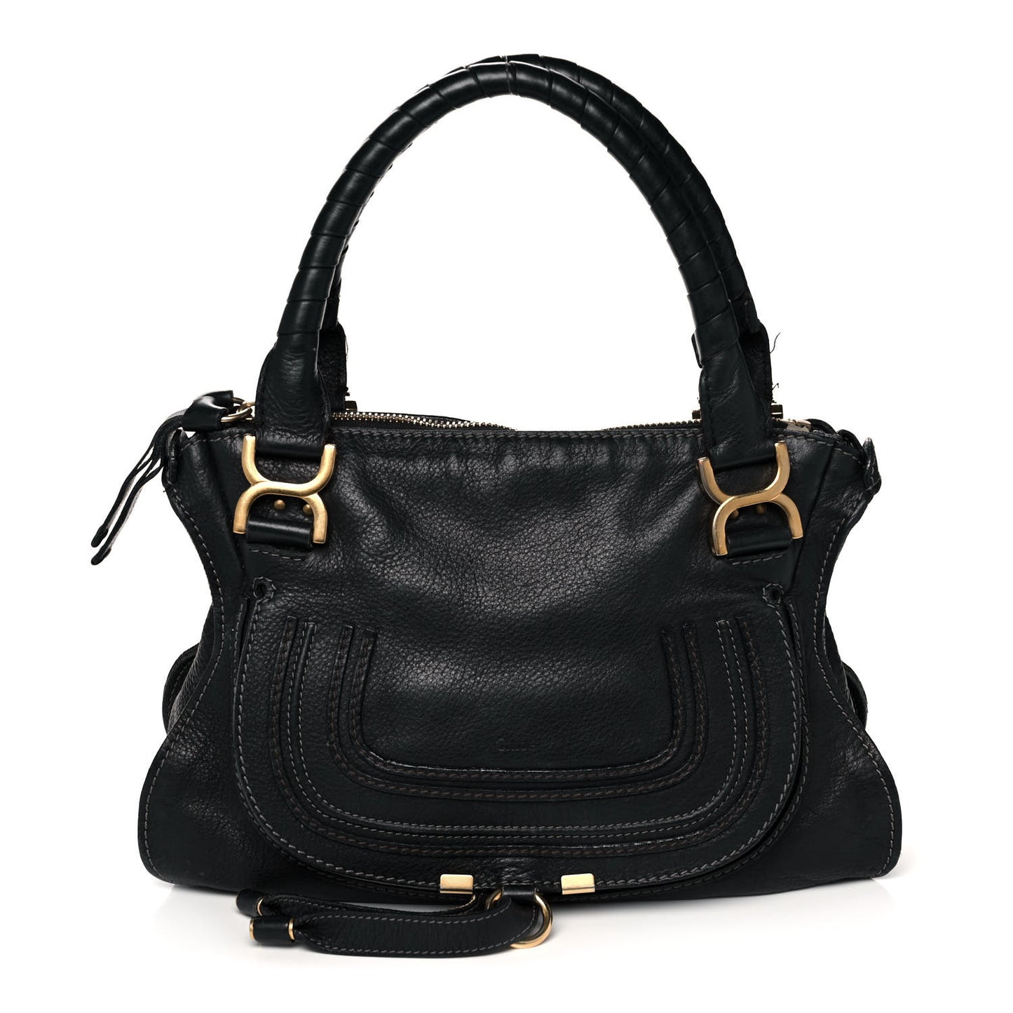 Calfskin Medium Marcie Satchel Black