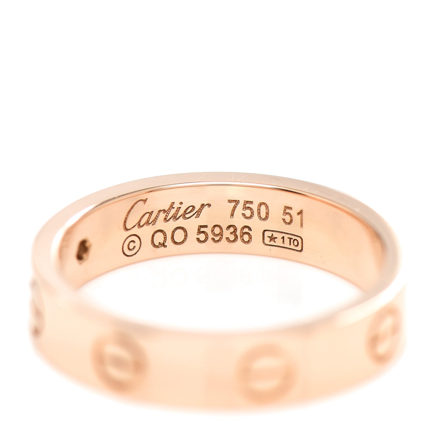 18K Pink Gold Diamond 4mm LOVE Wedding Band Ring 51 5.75