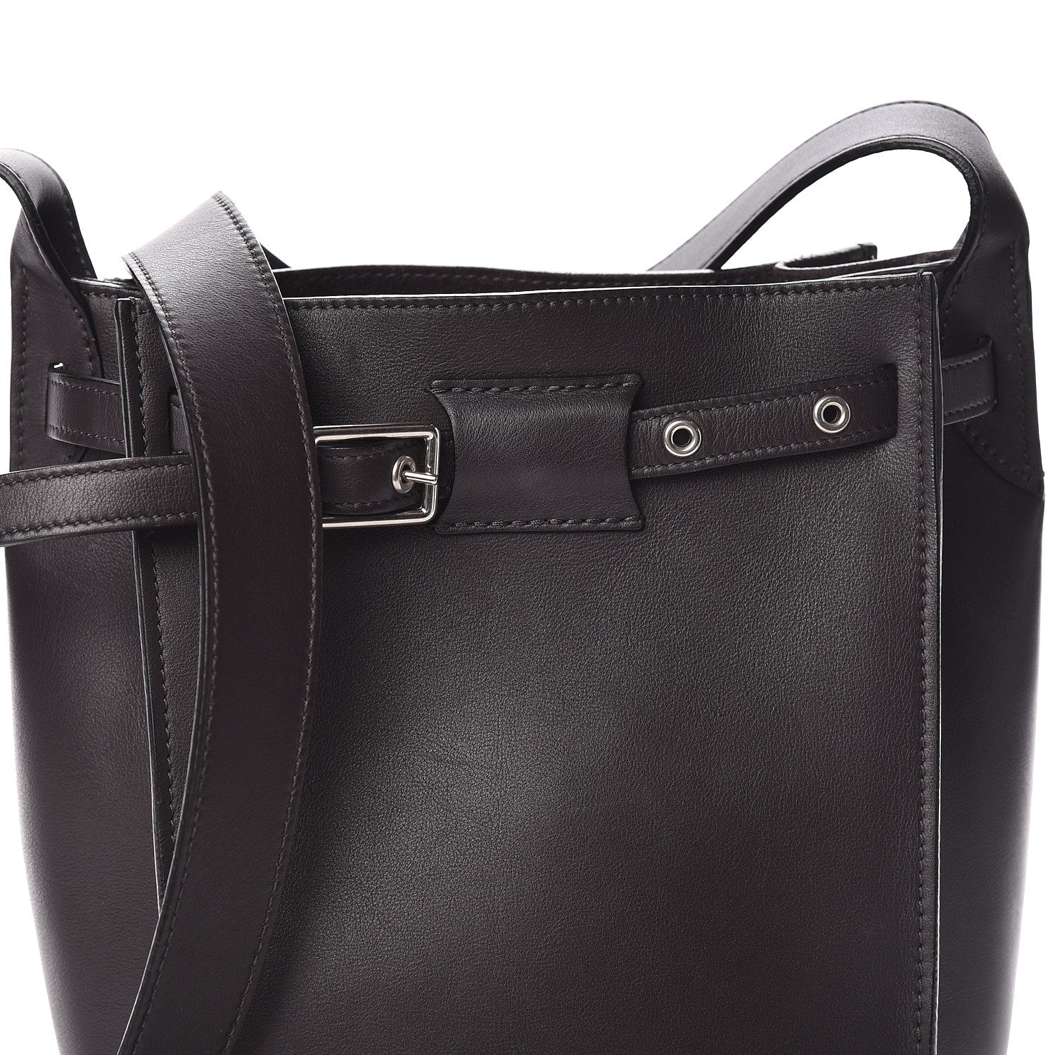 Celine Smooth Calfskin Long Strap Big Bucket Bag Liquorice 7 of 9