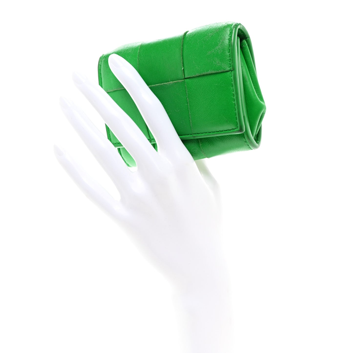 Nappa Maxi Intrecciato Compact Wallet Grass