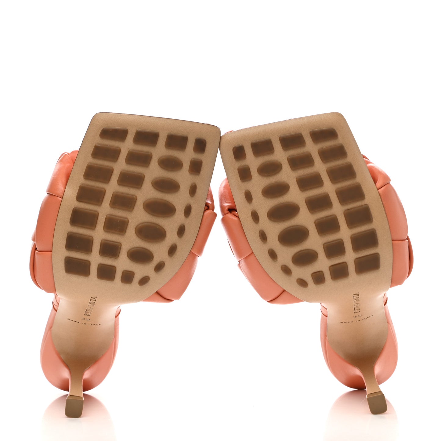 Nappa Maxi Intrecciato Lido Mule Sandals 39 Papaya