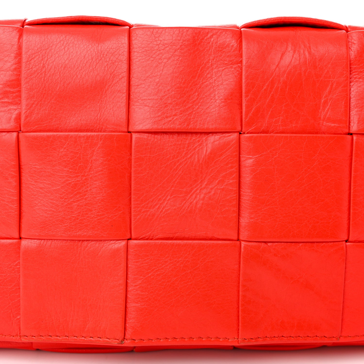 Bottega Veneta Paper Calfskin Intrecciato Stretch Cassette Bright Red 9 of 15