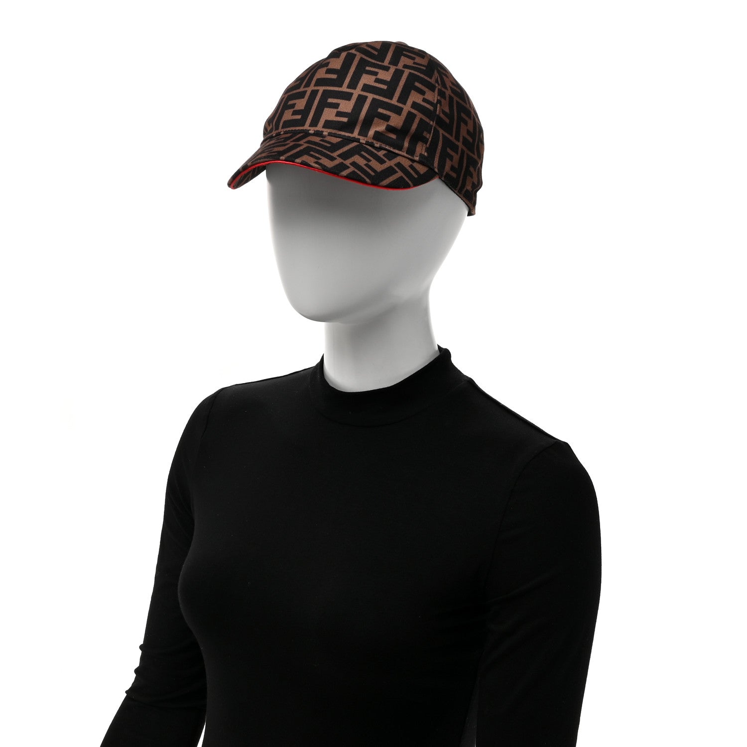 Fendi Canvas FF Reloaded Baseball Hat Tobacco Red 2 of 8