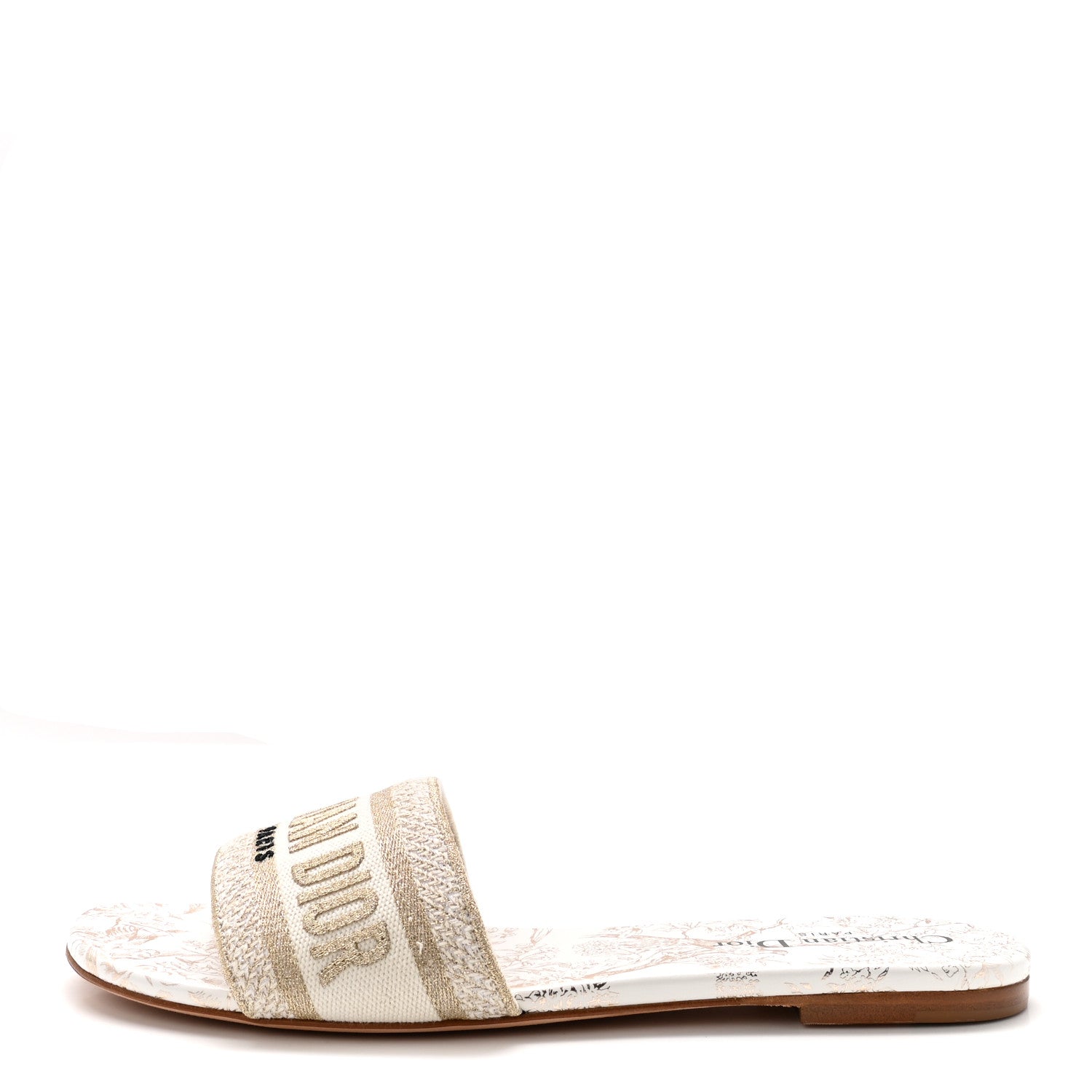 Christian Dior Canvas Lurex Jardin d'Hiver Embroidered Dway Flat