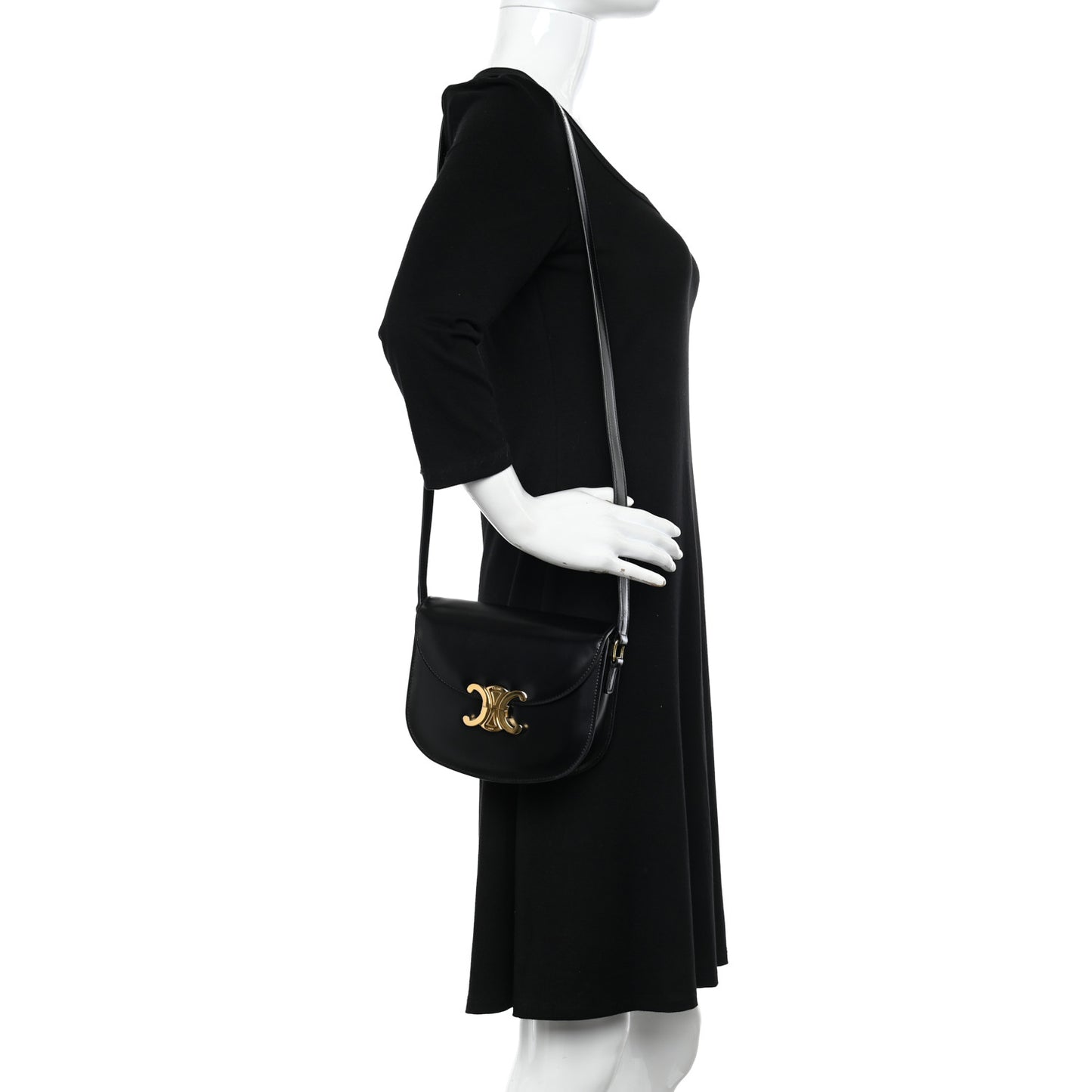 Shiny Calfskin Teen Besace Black