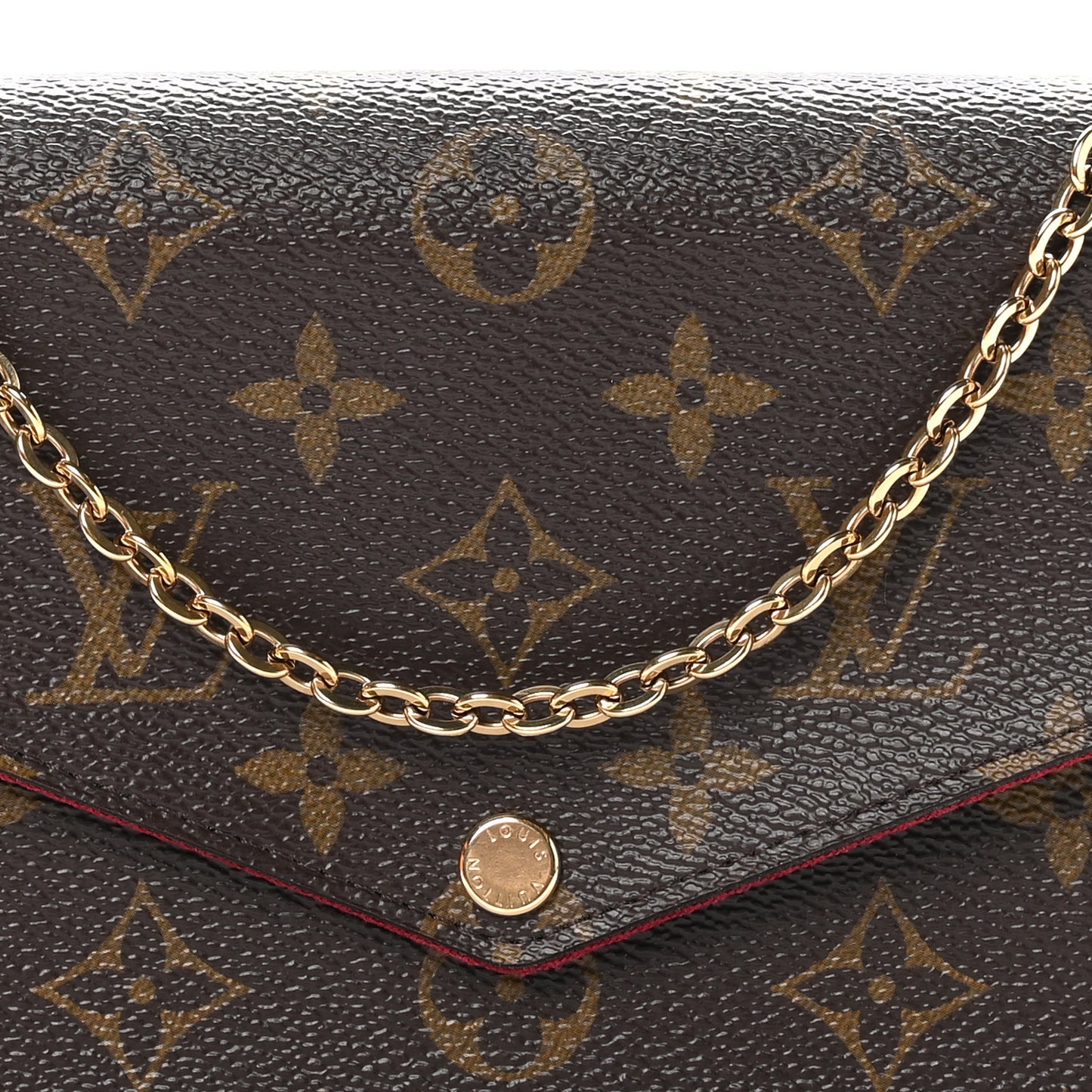 Monogram Pochette Felicie Chain Wallet Fuchsia