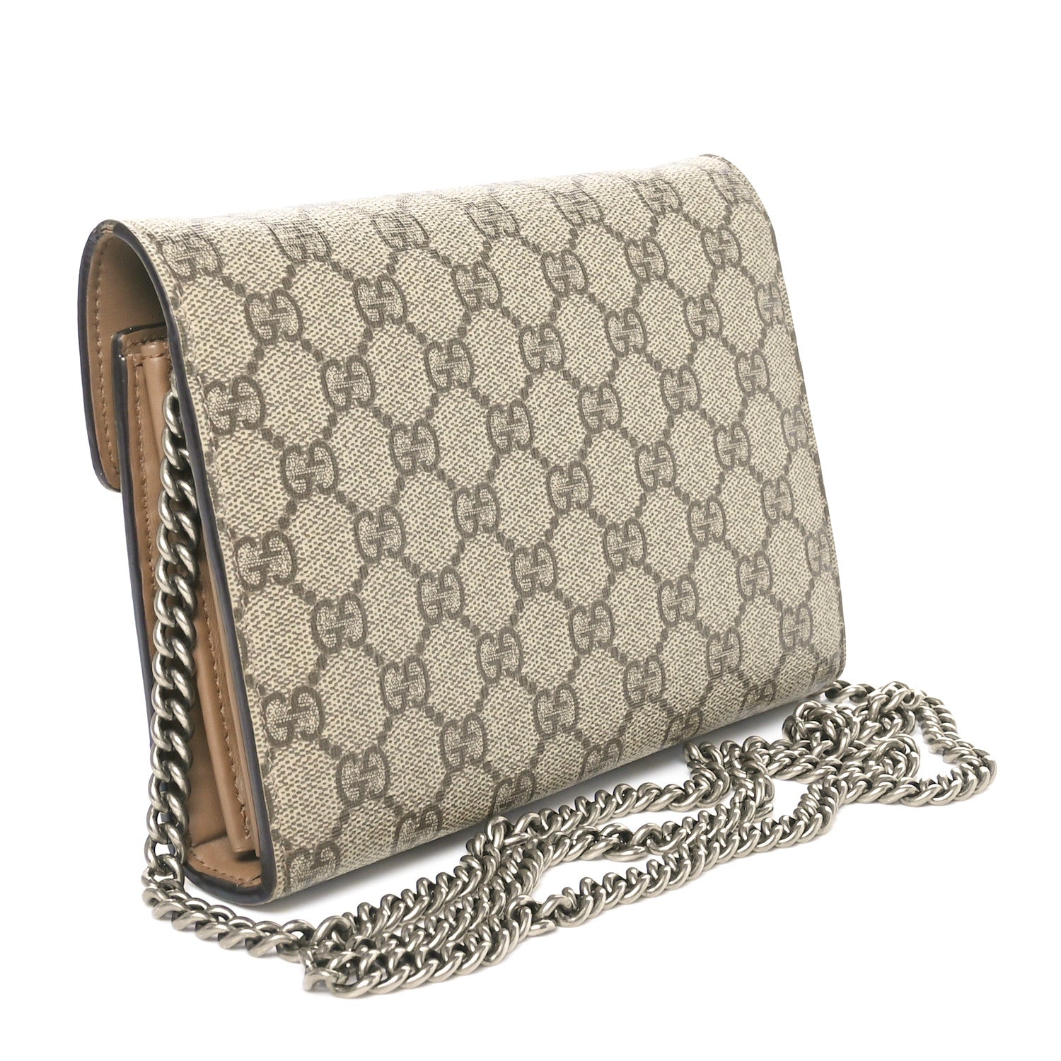 Gucci GG Supreme Monogram Mini Dionysus Chain Wallet Beige Taupe 3 of 10