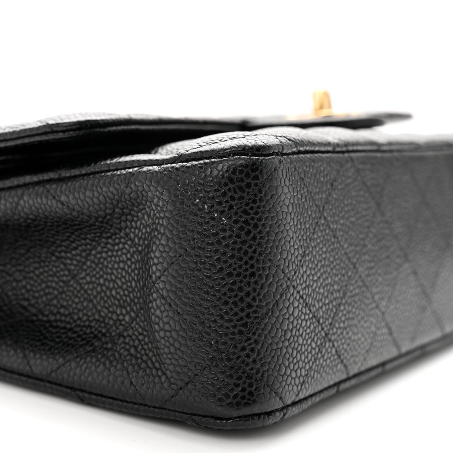 Caviar Quilted Medium Double Flap Black