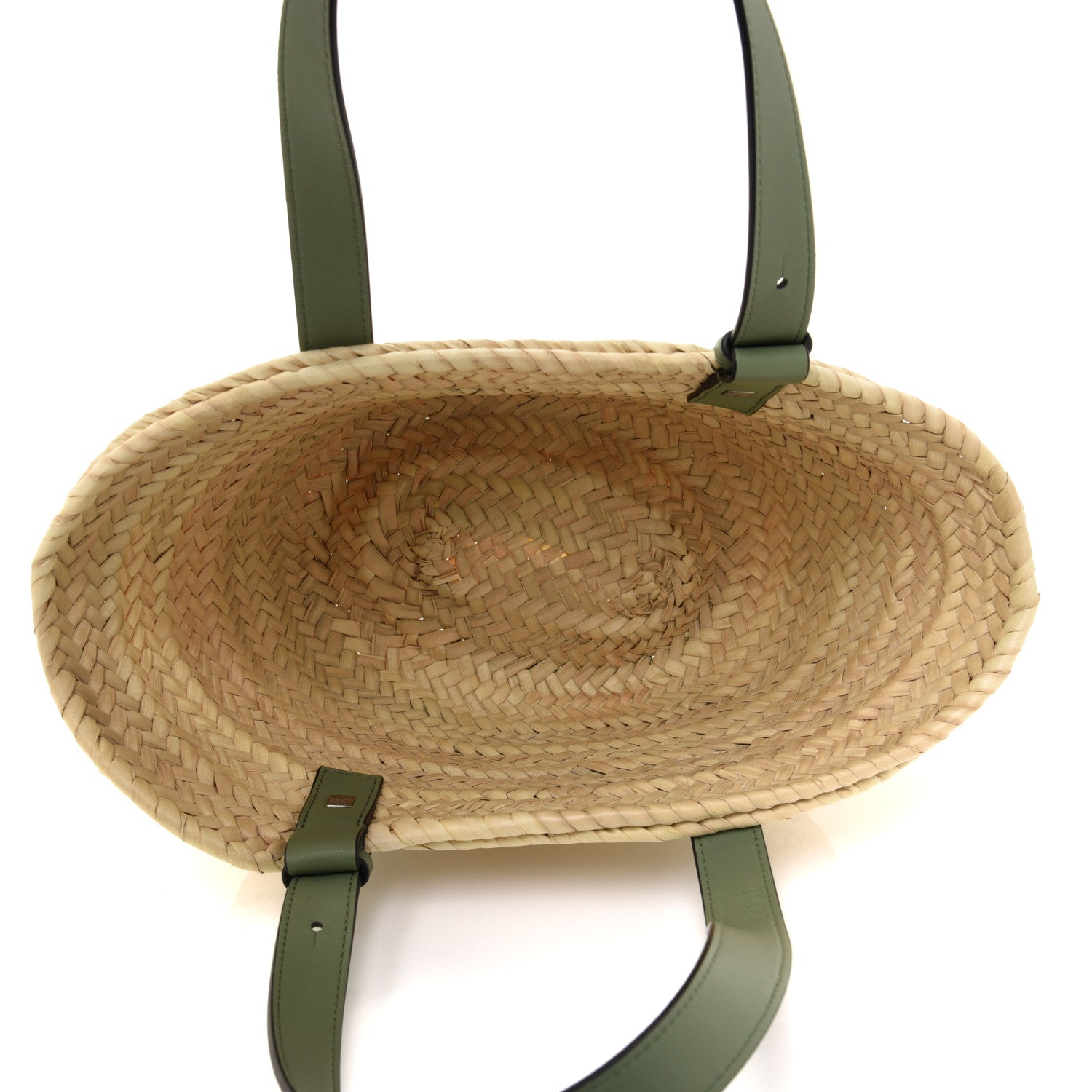 Loewe Raffia Small Basket Tote Bag Natural Green 4 of 8