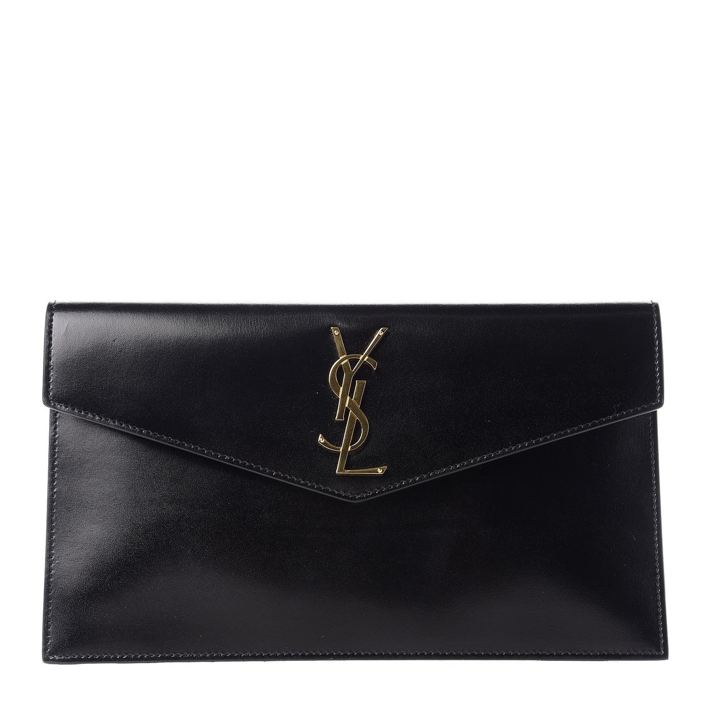 Smooth Shiny Calfskin Monogram Uptown Pouch Black