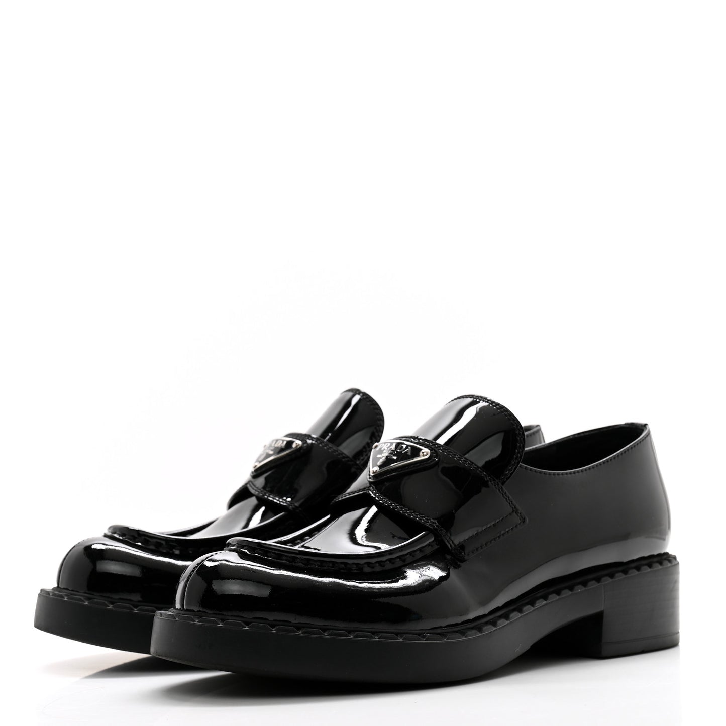 Vernice Triangle 50mm Loafers 38.5 Black