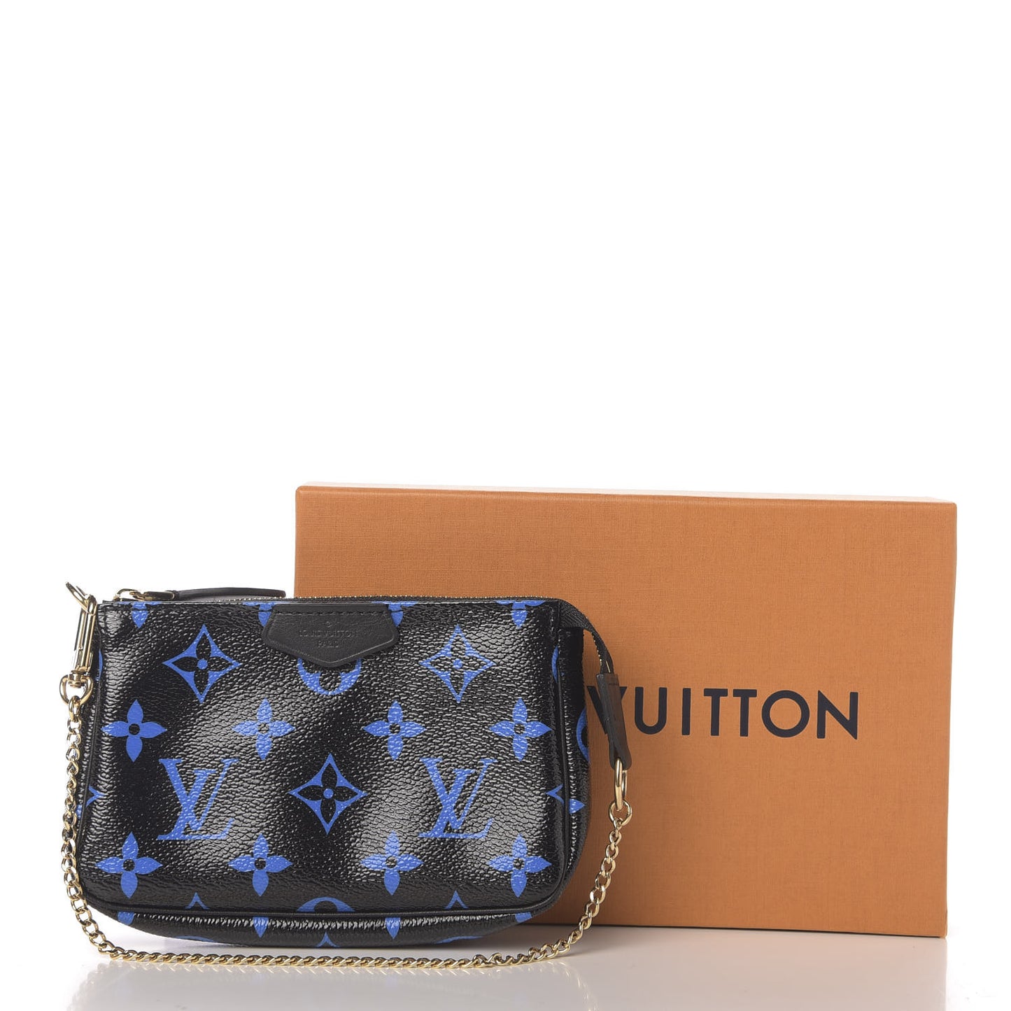 Colored Monogram Mini Pochette Accessories Blue Black