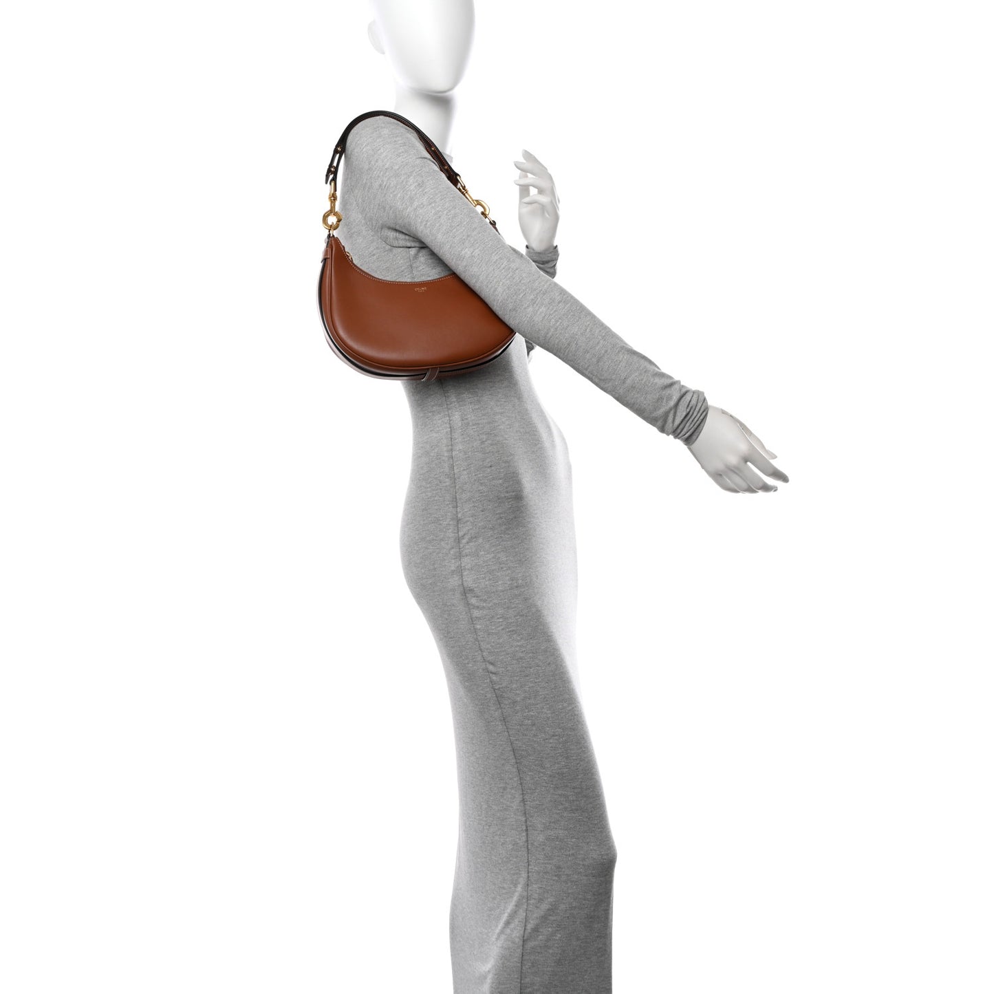 Smooth Calfskin Medium Strap Ava Shoulder Bag Tan