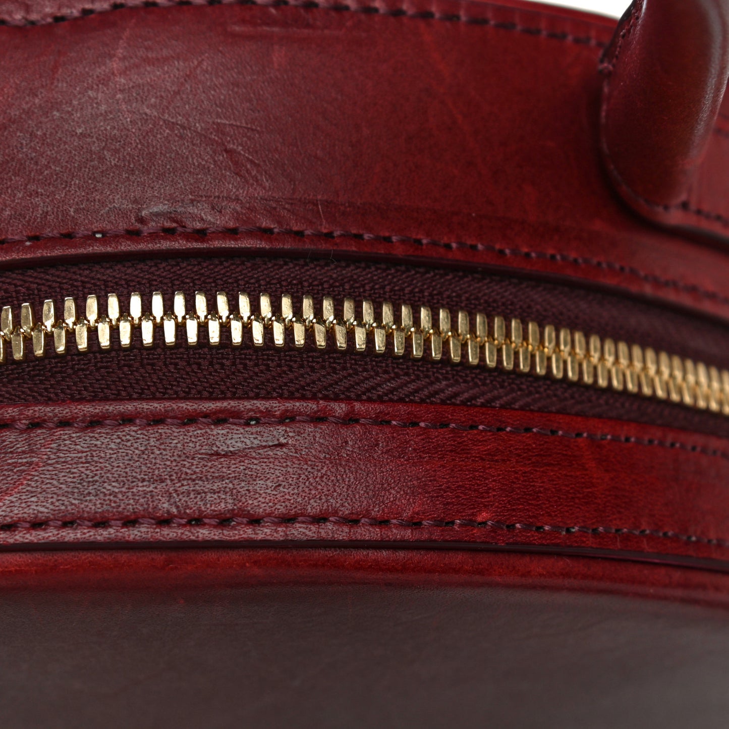 Calfskin Circle Crossbody Bag Burgundy