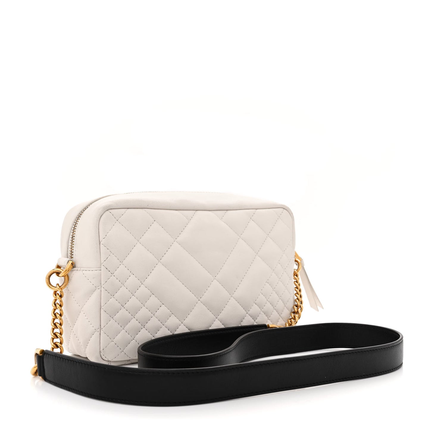 Nappa Quilted Medusa Tribute Camera Bag White