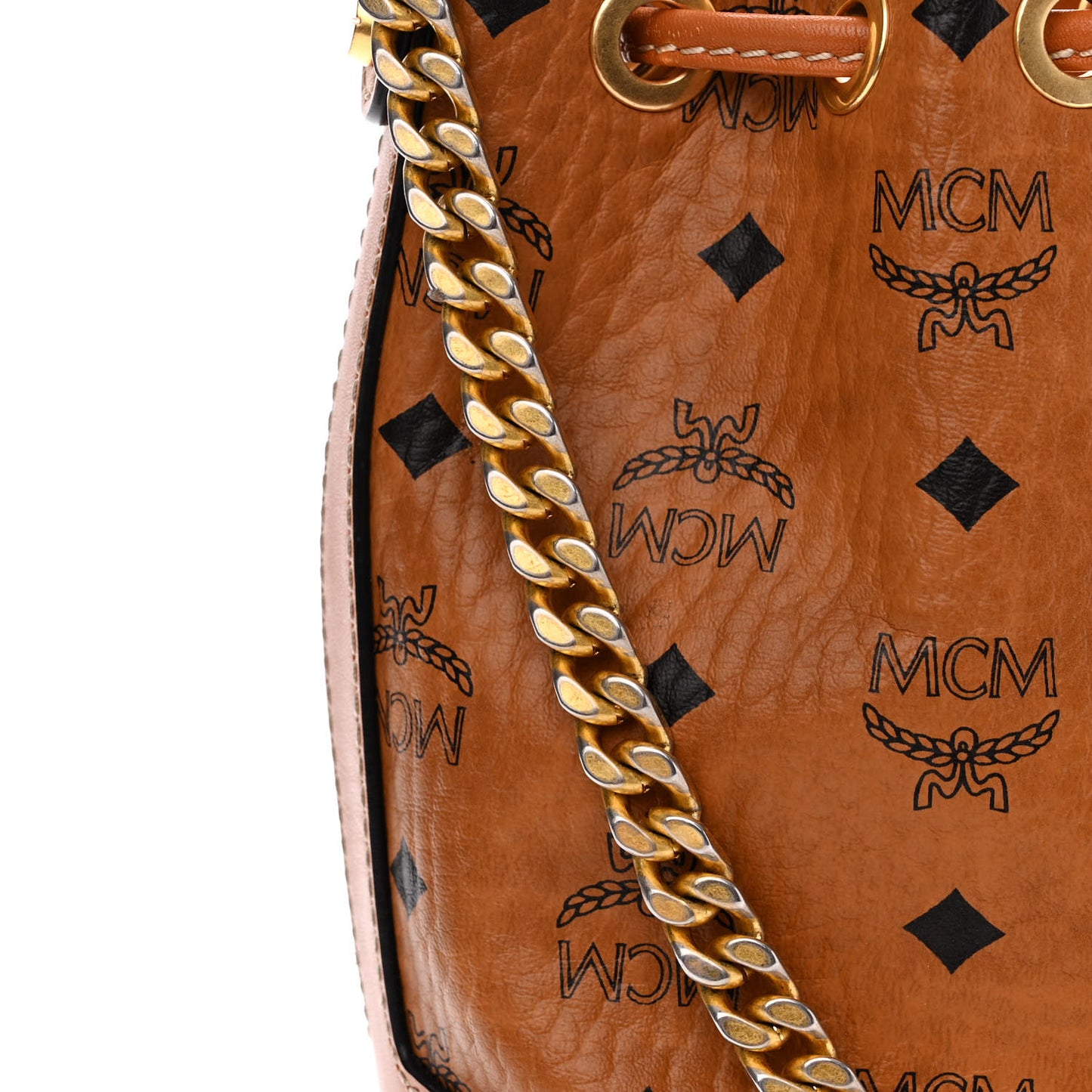 Visetos Berlin Mini Drawstring Bucket Bag Cognac