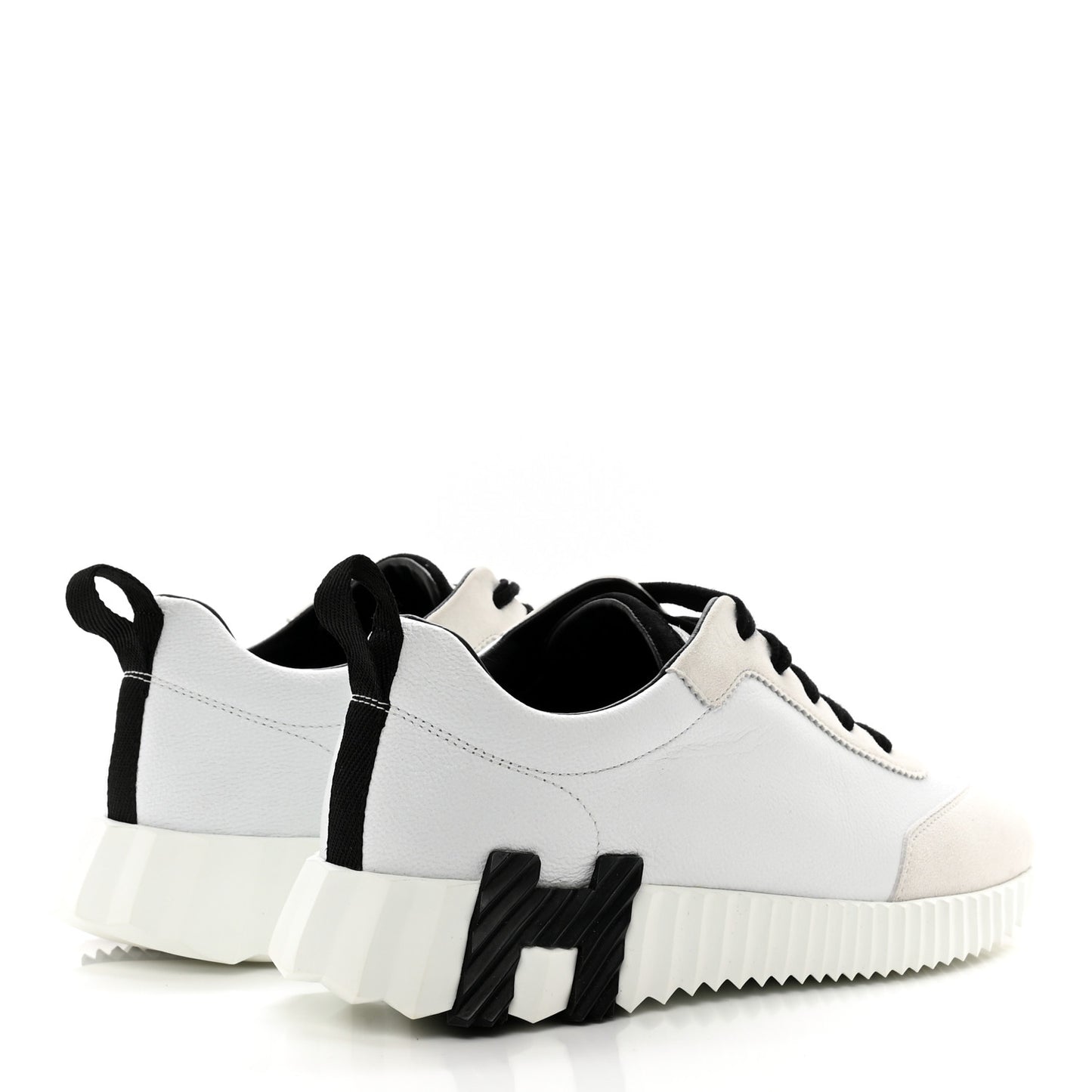Goatskin Suede Goatskin Bouncing Sneakers 36 White Black