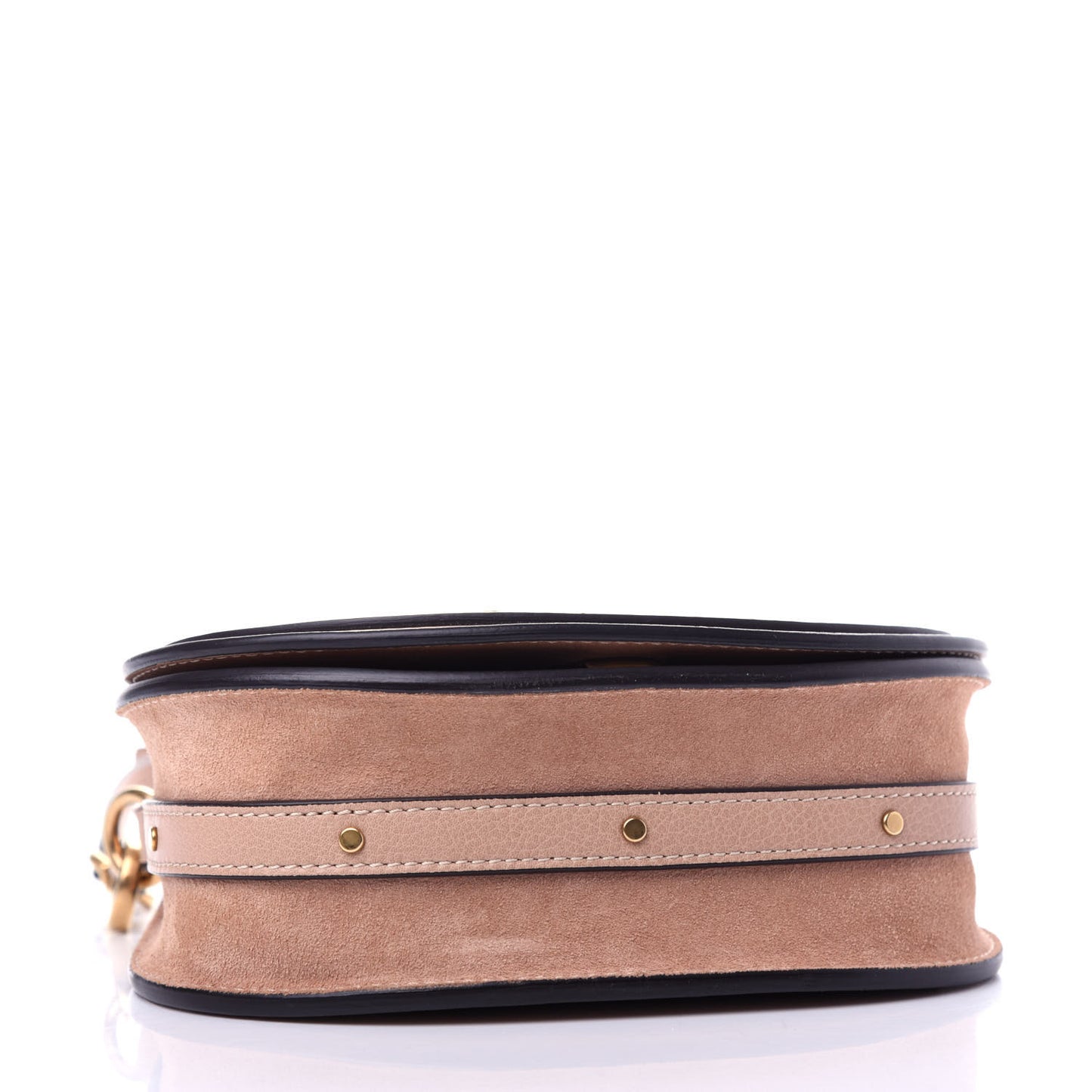 Calfskin Suede Small Nile Bracelet Bag Biscotti Beige