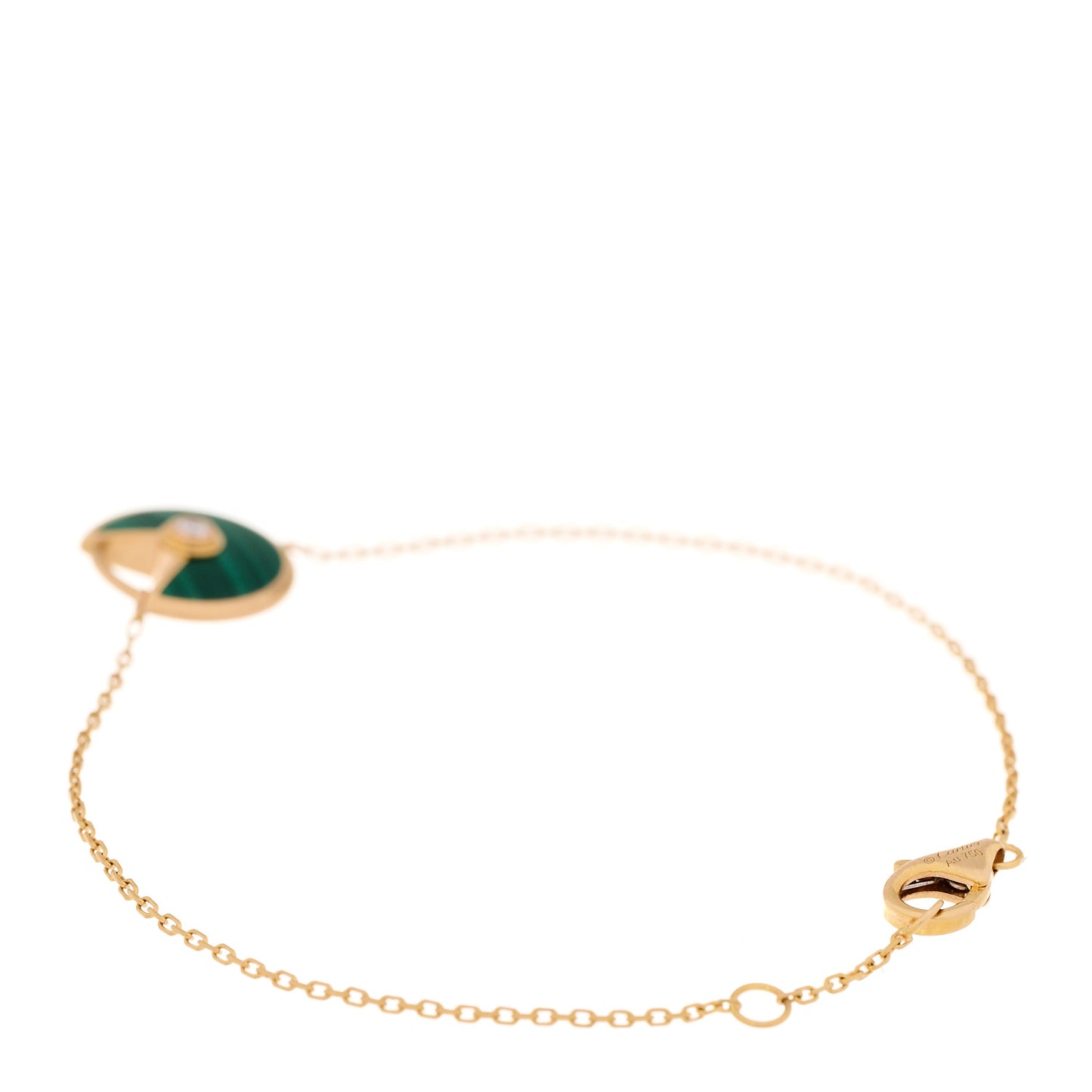 18K Pink Gold Diamond Malachite Amulette de Cartier Bracelet