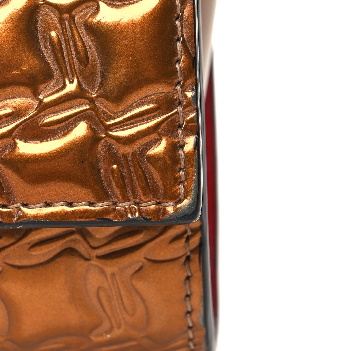 Metallic Houndstooth Embossed Paloma Clutch Gold