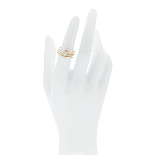 18K Yellow Gold Diamond Double Juste Un Clou Paved Ring 52 6