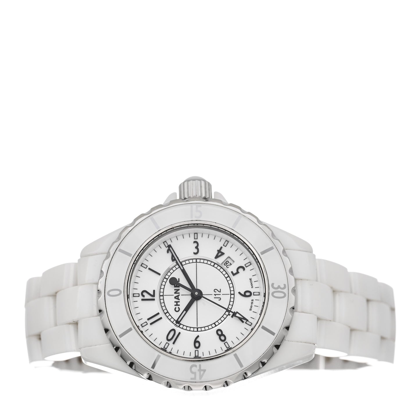 Stainless Steel Ceramic 33mm J12 Quartz Watch White