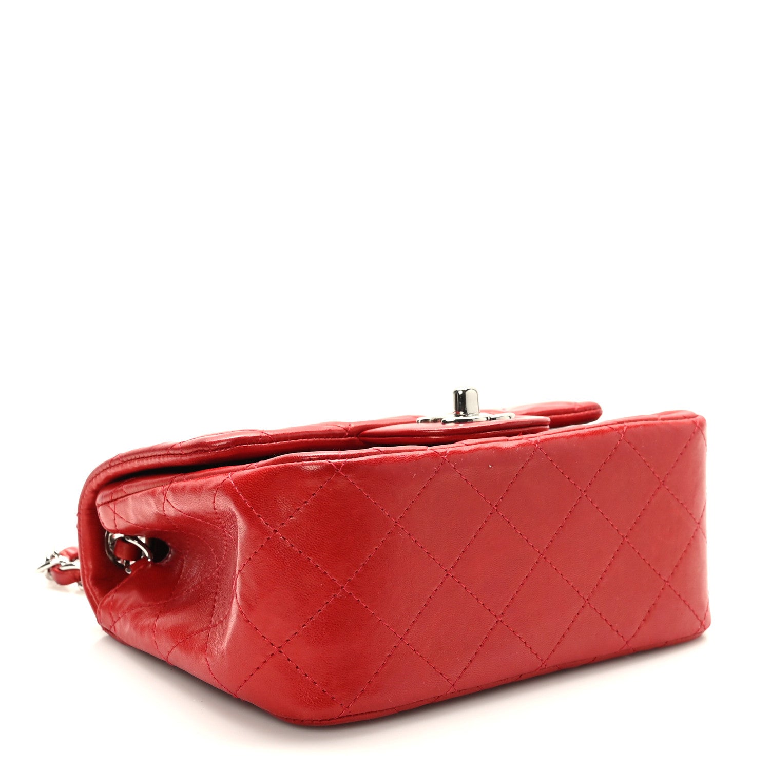 Chanel Lambskin Quilted Mini Square Flap Red 4 of 10