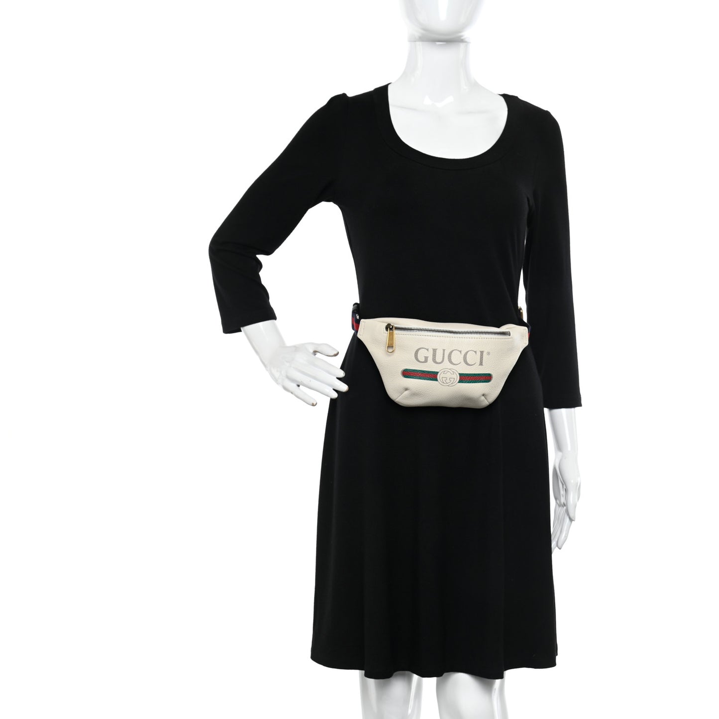 Grained Calfskin Small Logo Belt Bag White