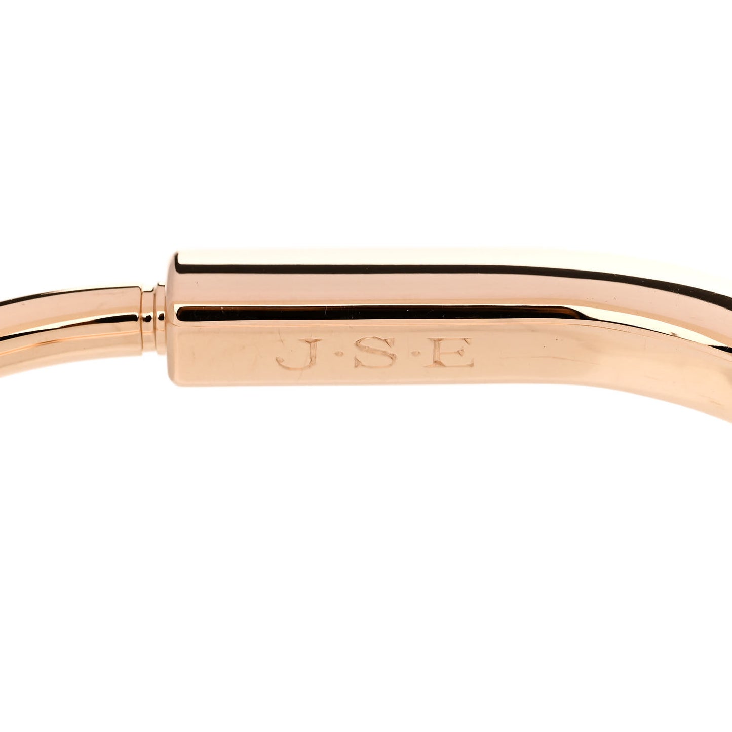 18K Rose Gold Diamond Tiffany Lock Bangle Bracelet