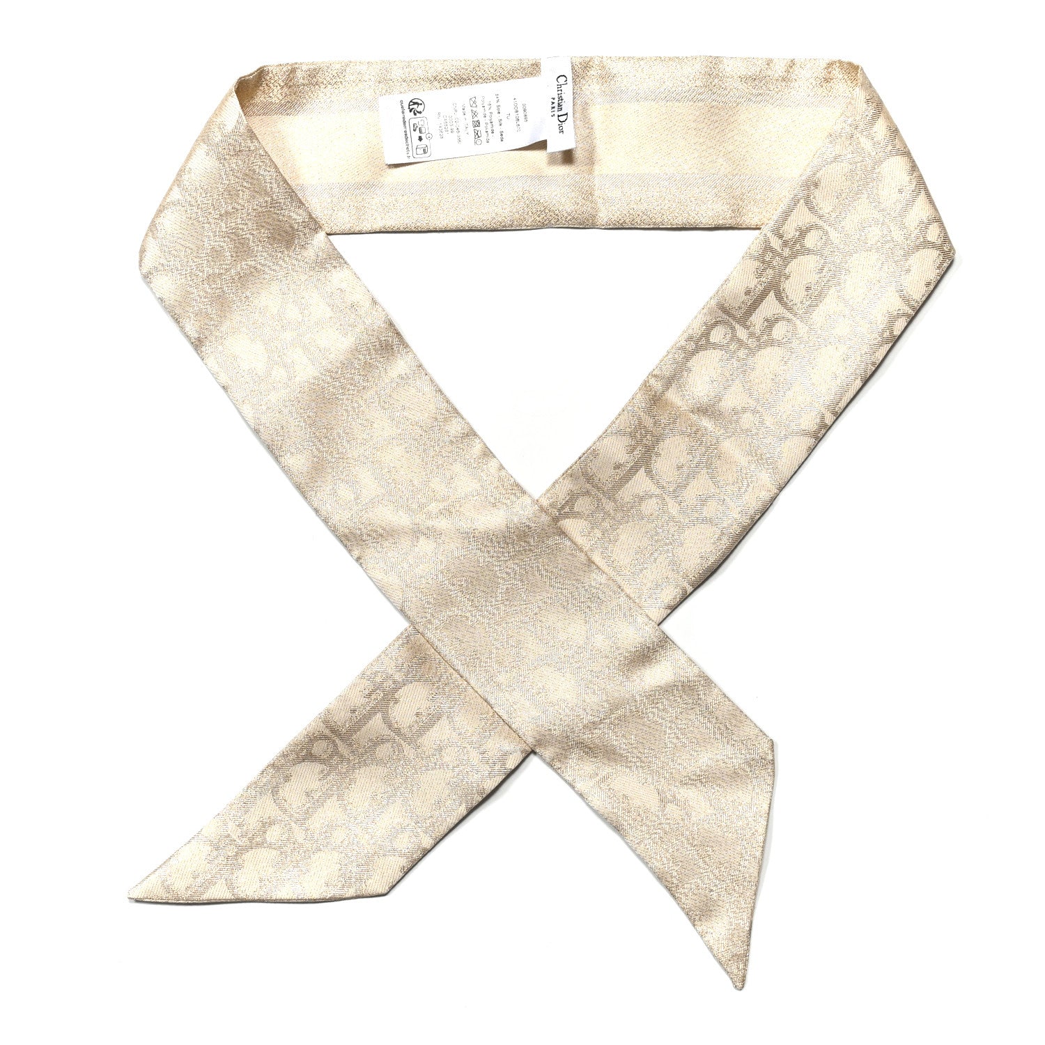 Christian Dior Silk Toile De Jouy Sauvage Mitzah Scarf Ecru Gold