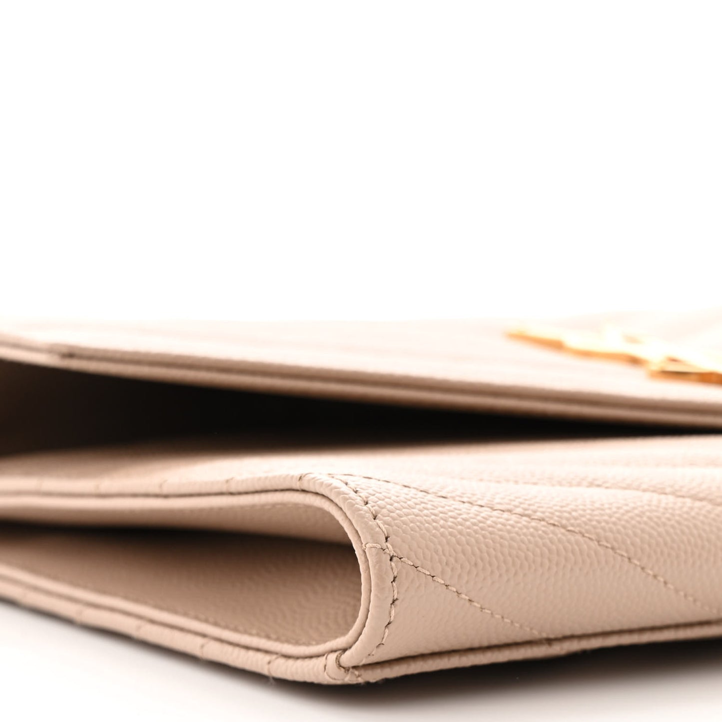 Grain De Poudre Matelasse Chevron Monogram Envelope Clutch Dark Beige