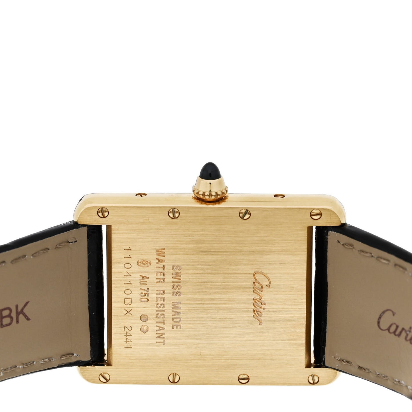 18K Yellow Gold Alligator 26mm Tank Louis Quartz Watch