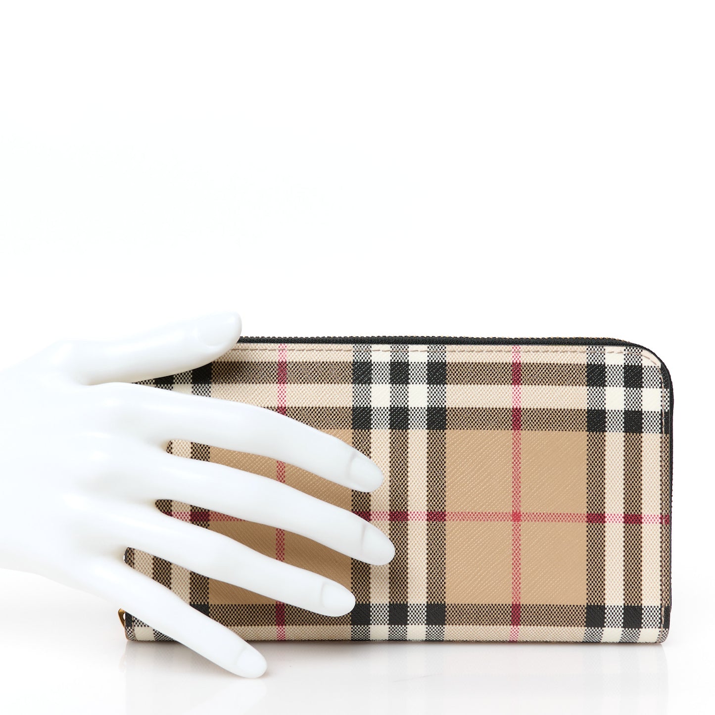 Vintage Check Elmore Zip Around Wallet Black