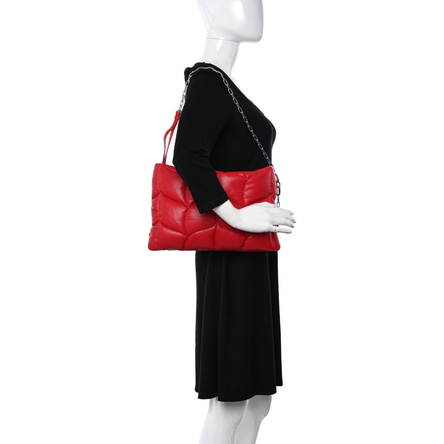 Nappa Pillow Quilted Softie Clutch Red