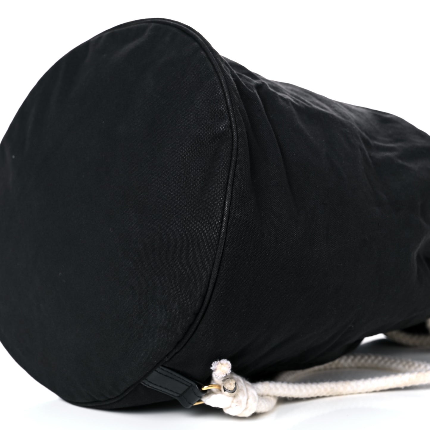 Canvas Drawstring Backpack Black White