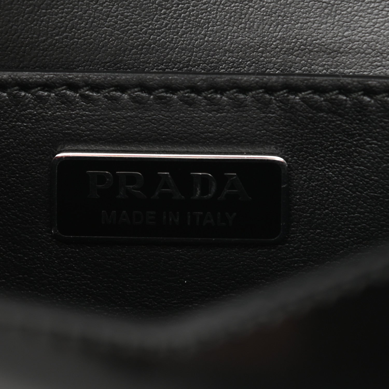 Prada Spazzolato Triangle Logo Plate Flap Chain Crossbody Bag Black 6 of 9