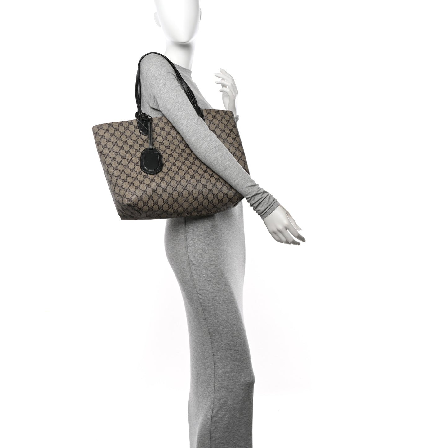 Calfskin GG Supreme Monogram Medium Reversible Tote Black