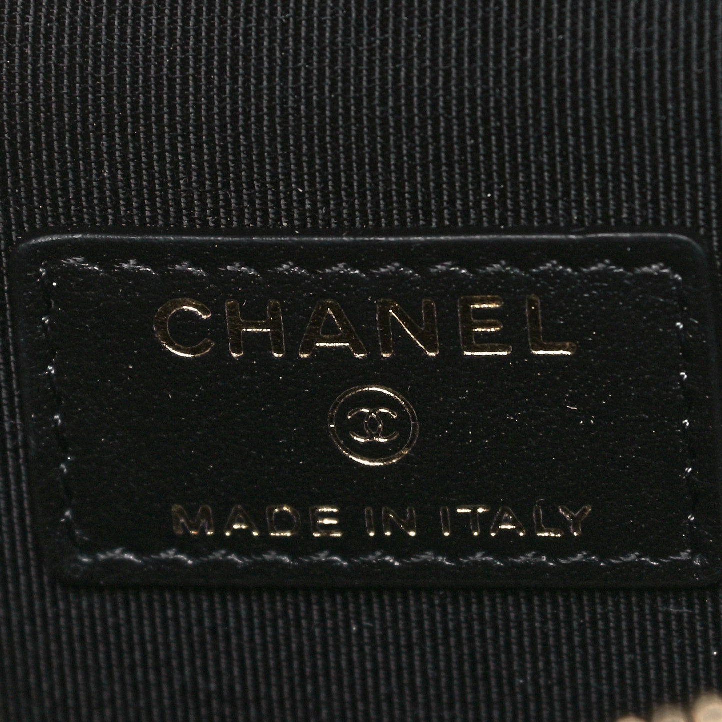Caviar Quilted Small Handle With Care Vanity Case With Chain Black