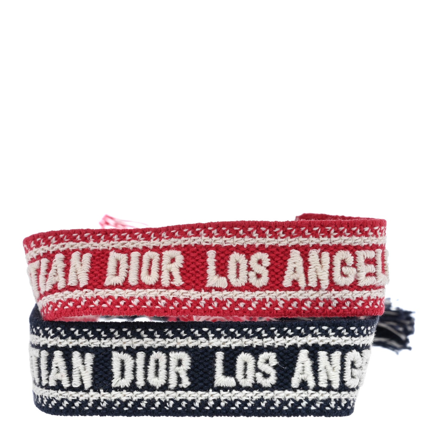 Woven Cotton Los Angeles Friendship Bracelet Set Navy Red