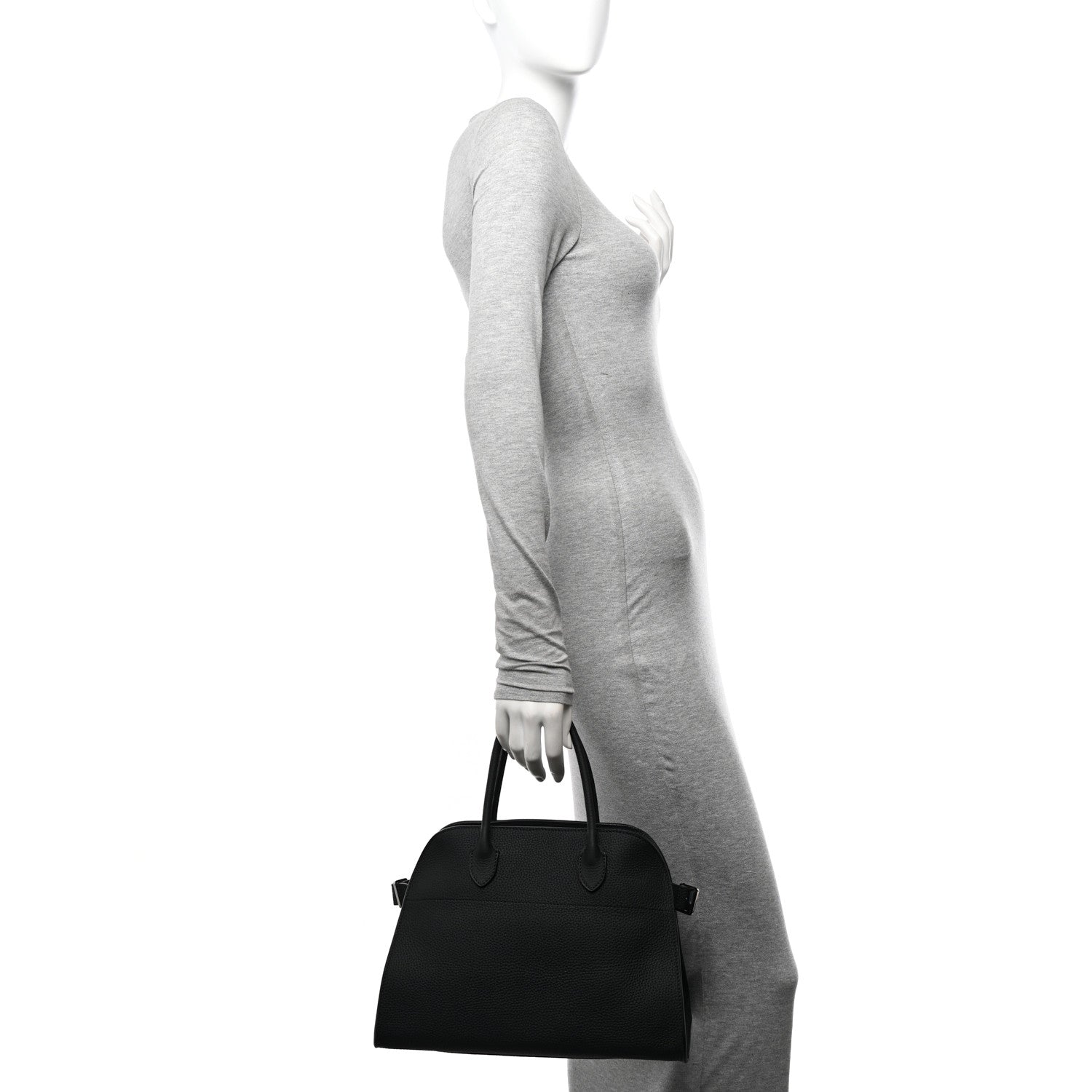 The Row Matte Grained Calfskin Soft Margaux 12 Black 2 of 9