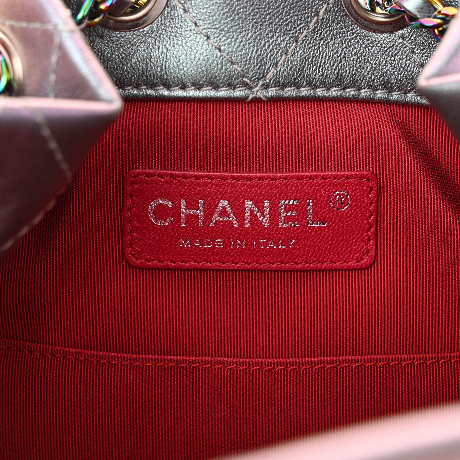 Chanel Iridescent Lambskin Calfskin Small Quilted Gabrielle Backpack Light Purple 6 of 12